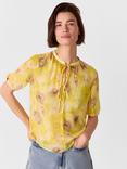 Whistles Sunshine Short Sleeve Floral Blouse, Yellow/Multi
