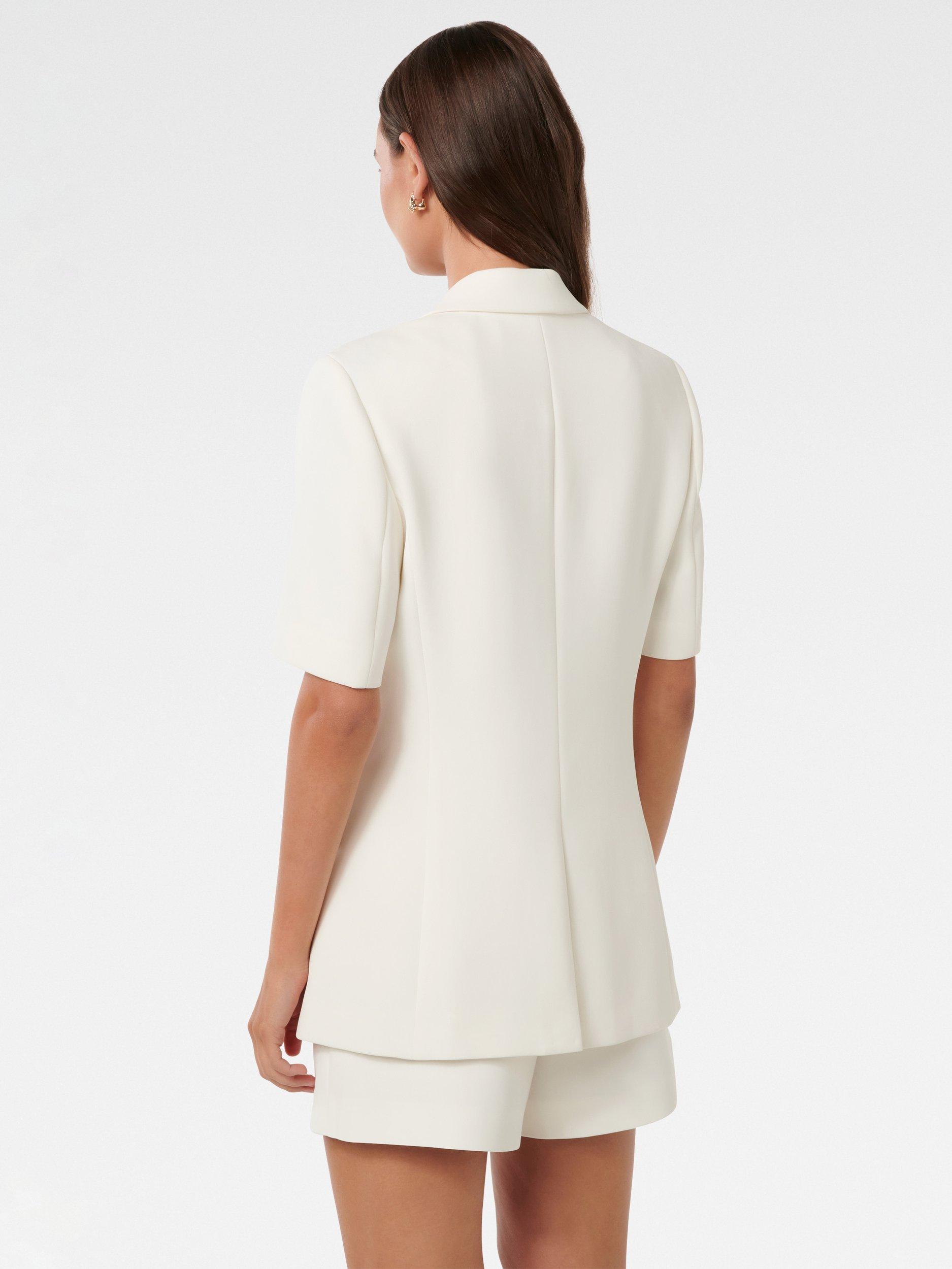 Product image 2 of 5, which shows Forever New Azura Short Sleeve Jacket, Porcelain Suit, 4