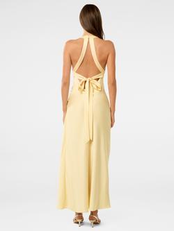 Forever New Audrey Backless Satin Maxi Dress - view 2, Soft Yellow