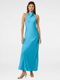 Forever New Audrey Backless Satin Maxi Dress, Horizon Blue
