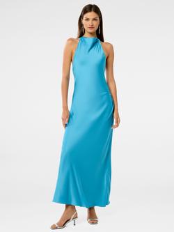 Forever New Audrey Backless Satin Maxi Dress, Horizon Blue