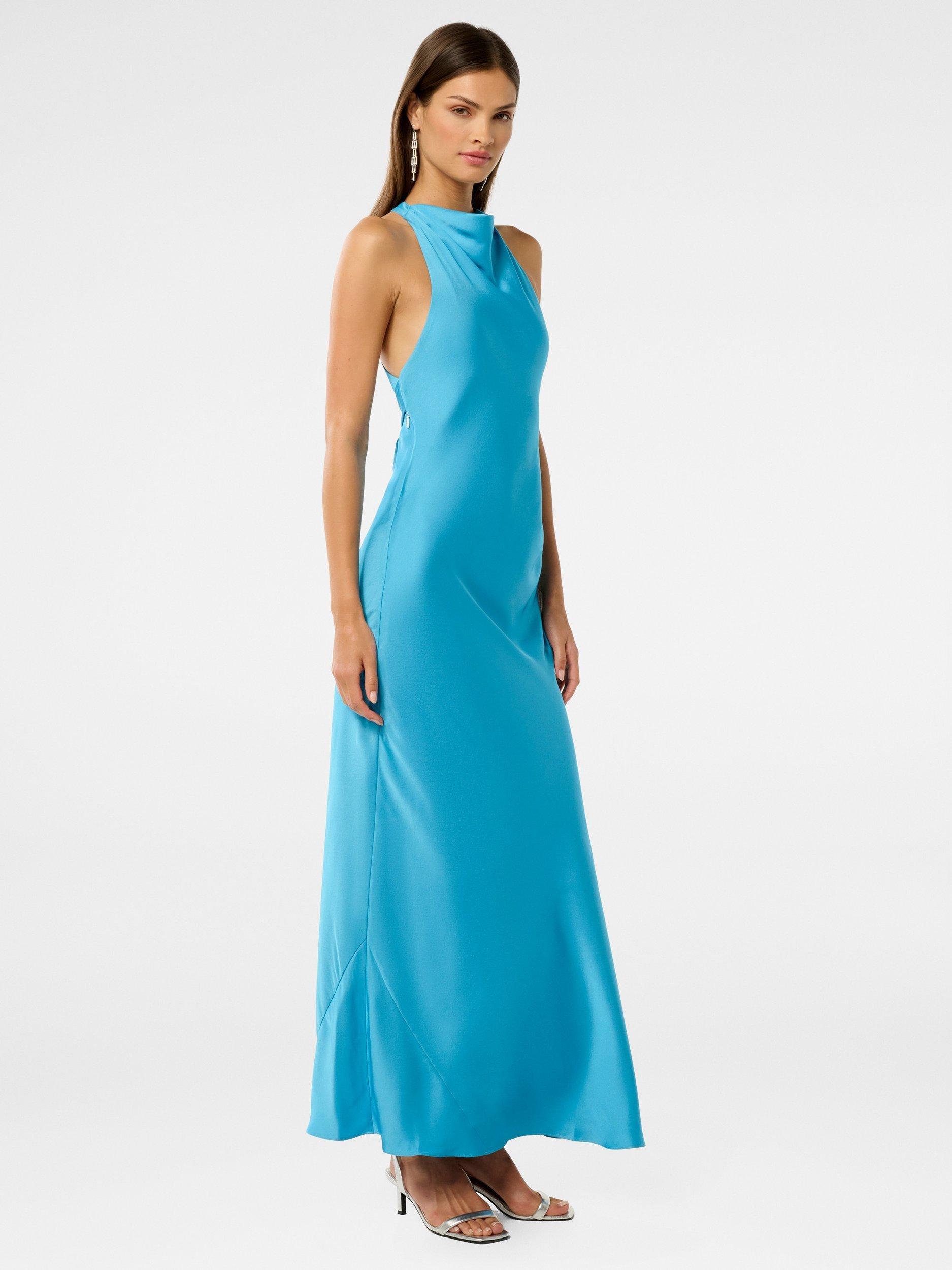Product image 3 of 5, which shows Forever New Audrey Backless Satin Maxi Dress, Horizon Blue, 4