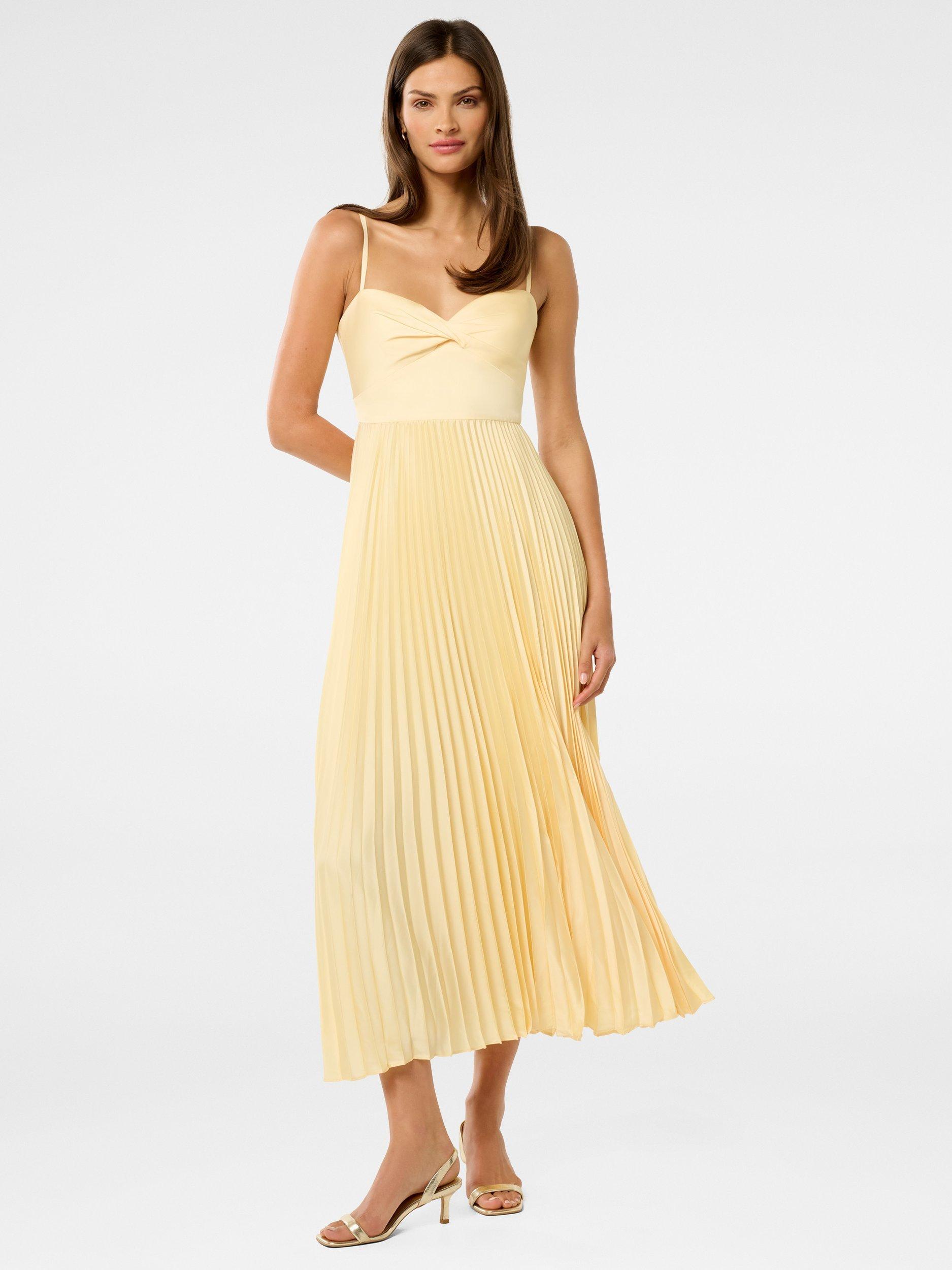 Product image 1 of 5, which shows Forever New Chloe Pleated Midi Dress, Soft Yellow, 4