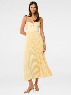 Forever New Chloe Pleated Midi Dress, Soft Yellow
