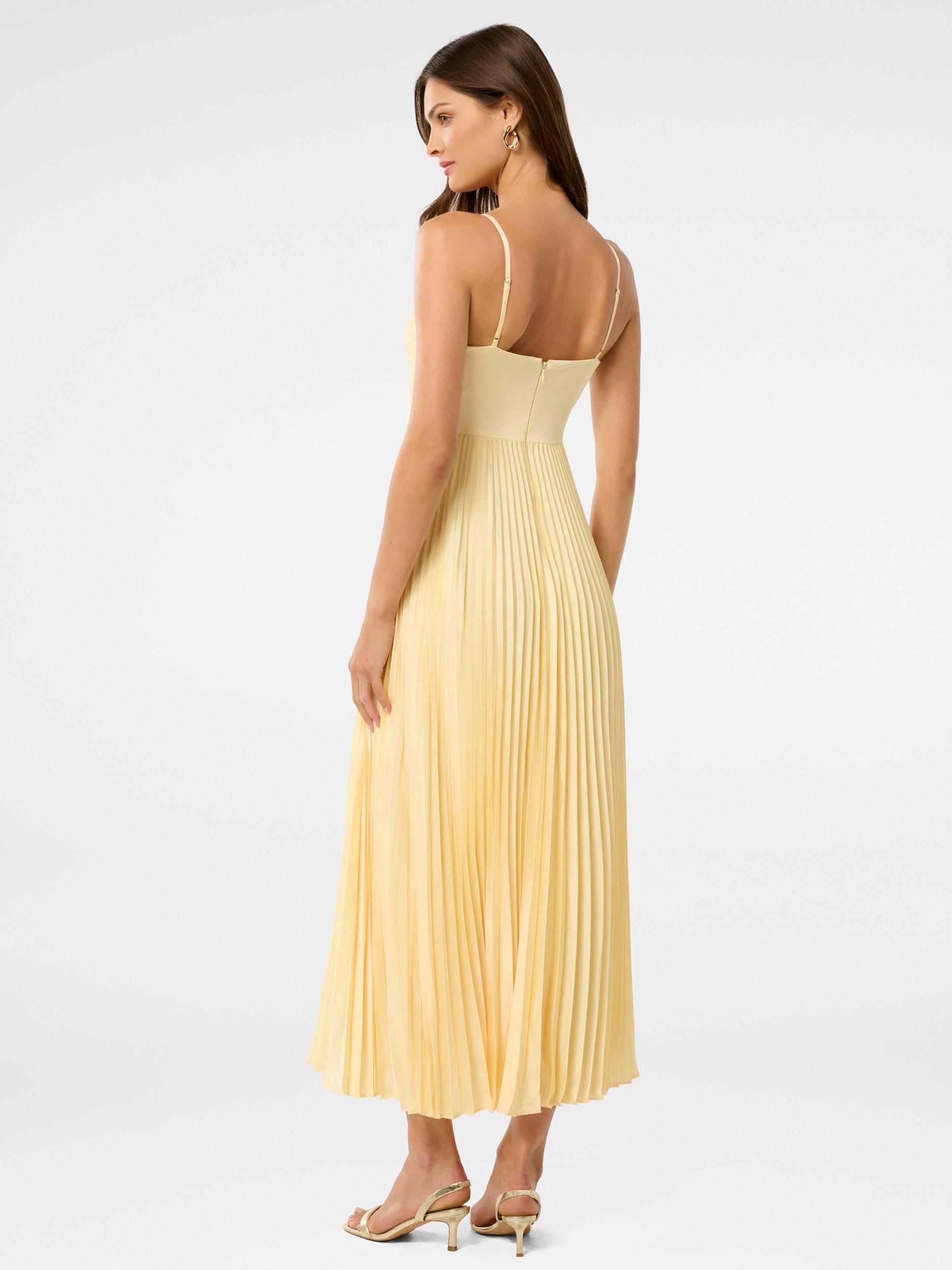 Product image 2 of 5, which shows Forever New Chloe Pleated Midi Dress, Soft Yellow, 4