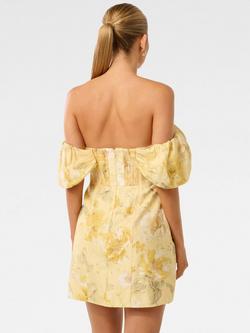 Forever New Jacquie Off-Shoulder Mini Dress - view 2, Gold Layla Botanica