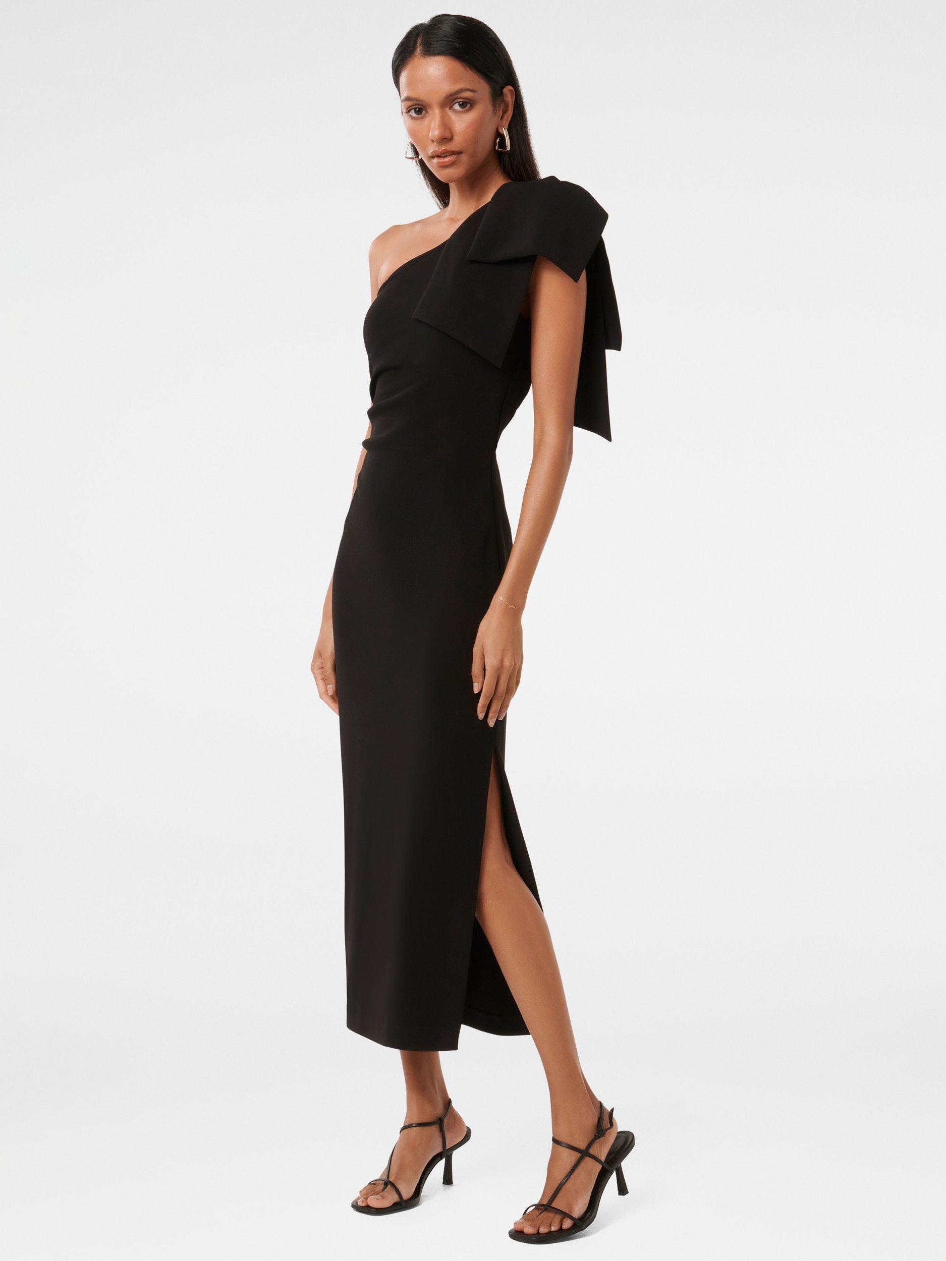 Product image 3 of 4, which shows Forever New Jade Petite Bow Bodycon Dress, Black, 4