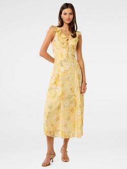 Forever New Lenny Godet Printed Midi Dress, Gold Layla Botanica