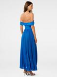 Forever New Louise Off Shoulder Pleated Midi Dress, Cobalt Blue