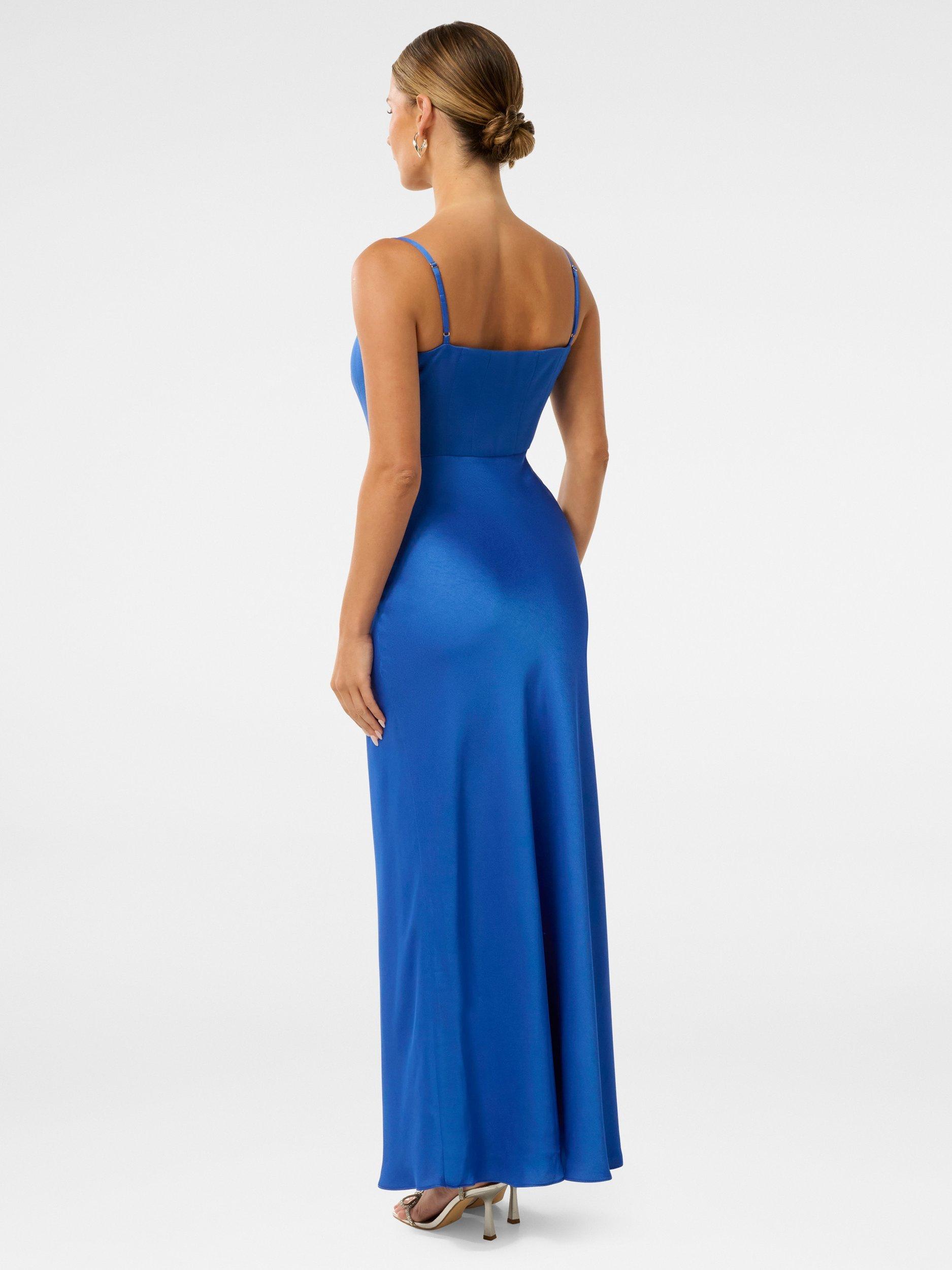 Product image 2 of 5, which shows Forever New Petite Marli Corset Maxi Dress, Intense Azure, 4
