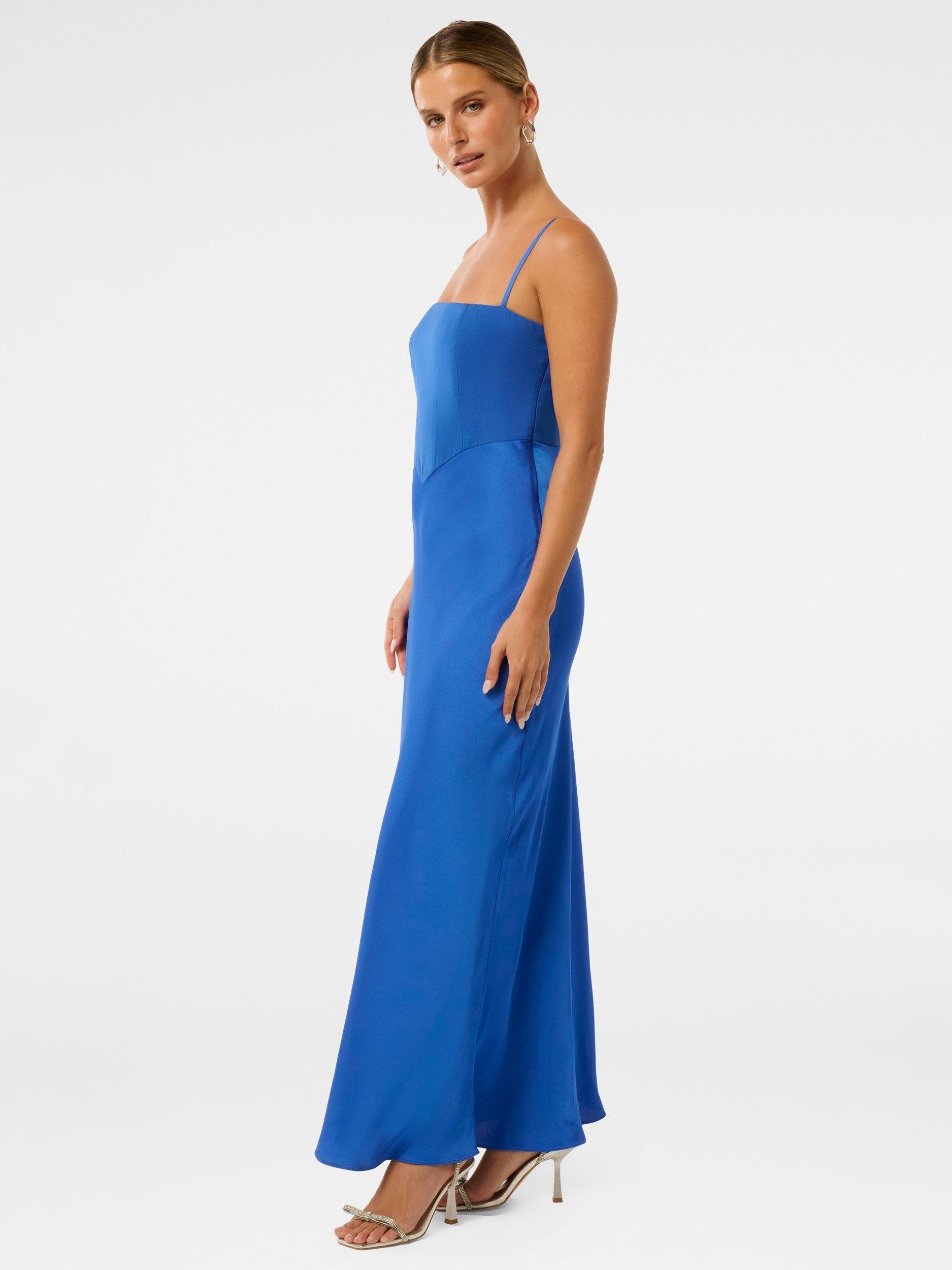 Product image 3 of 5, which shows Forever New Petite Marli Corset Maxi Dress, Intense Azure, 4