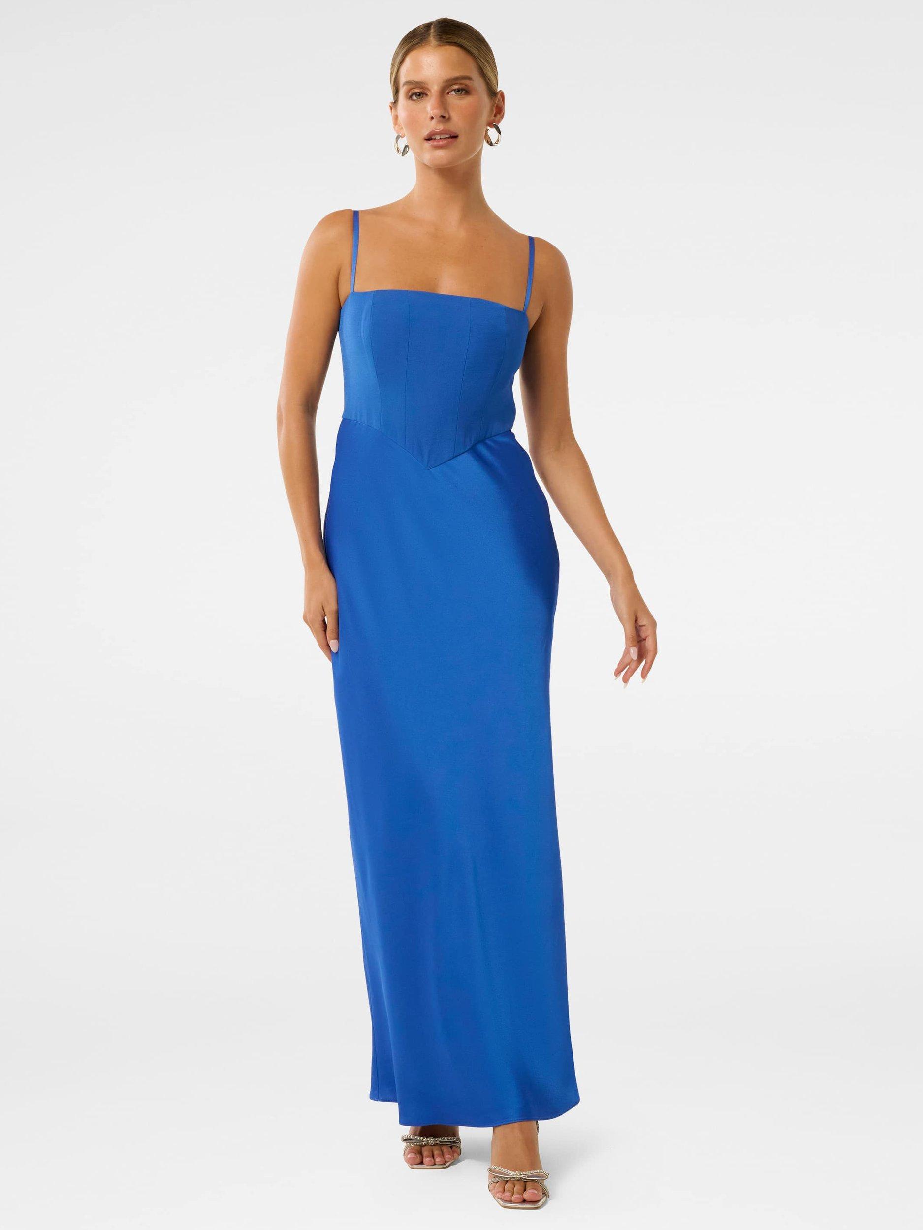 Product image 5 of 5, which shows Forever New Petite Marli Corset Maxi Dress, Intense Azure, 4