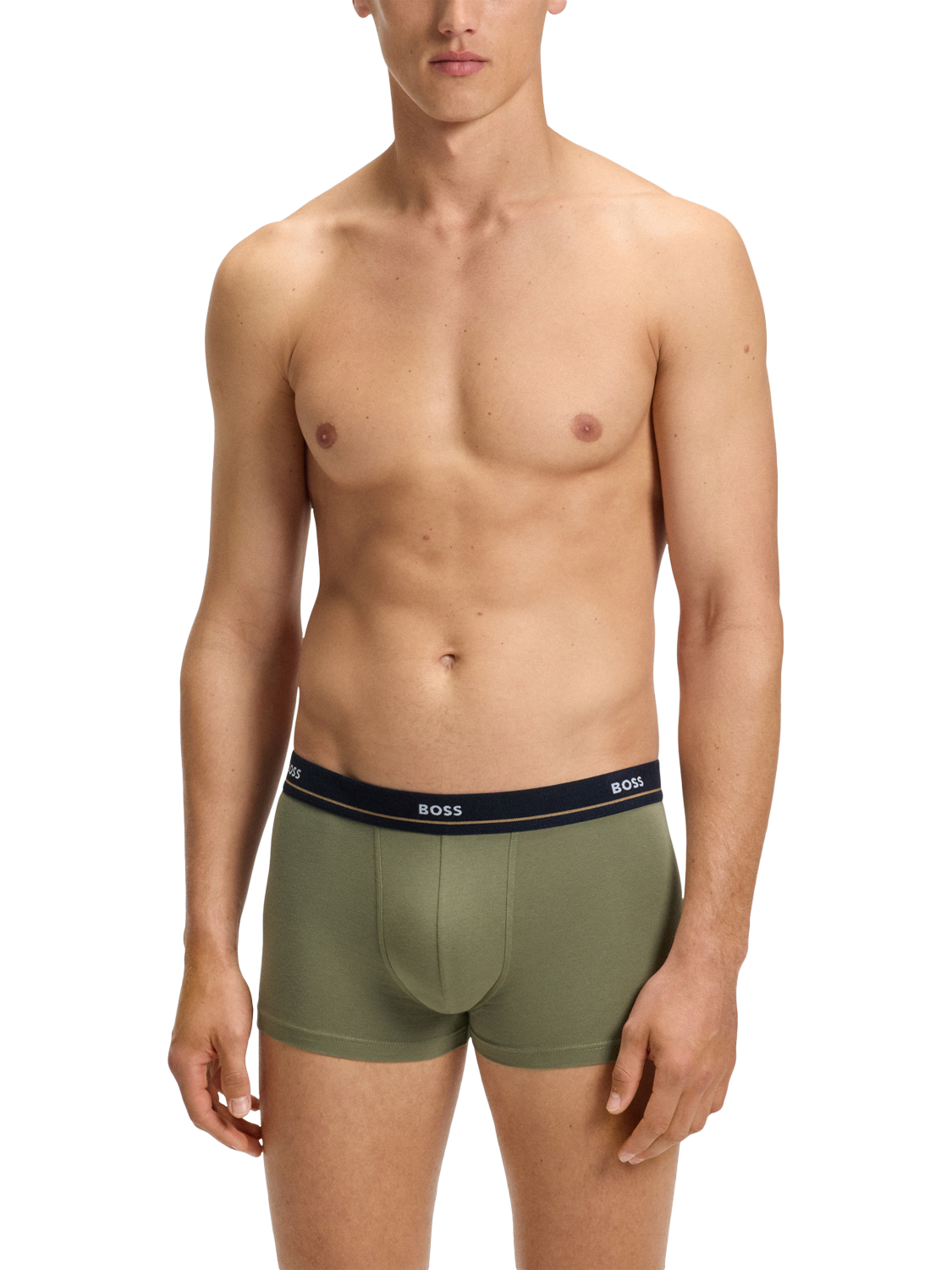 Product image 2 of 7, which shows HUGO BOSS BOSS Cotton Blend Trunks, Pack of 5, Green/Multi, L
