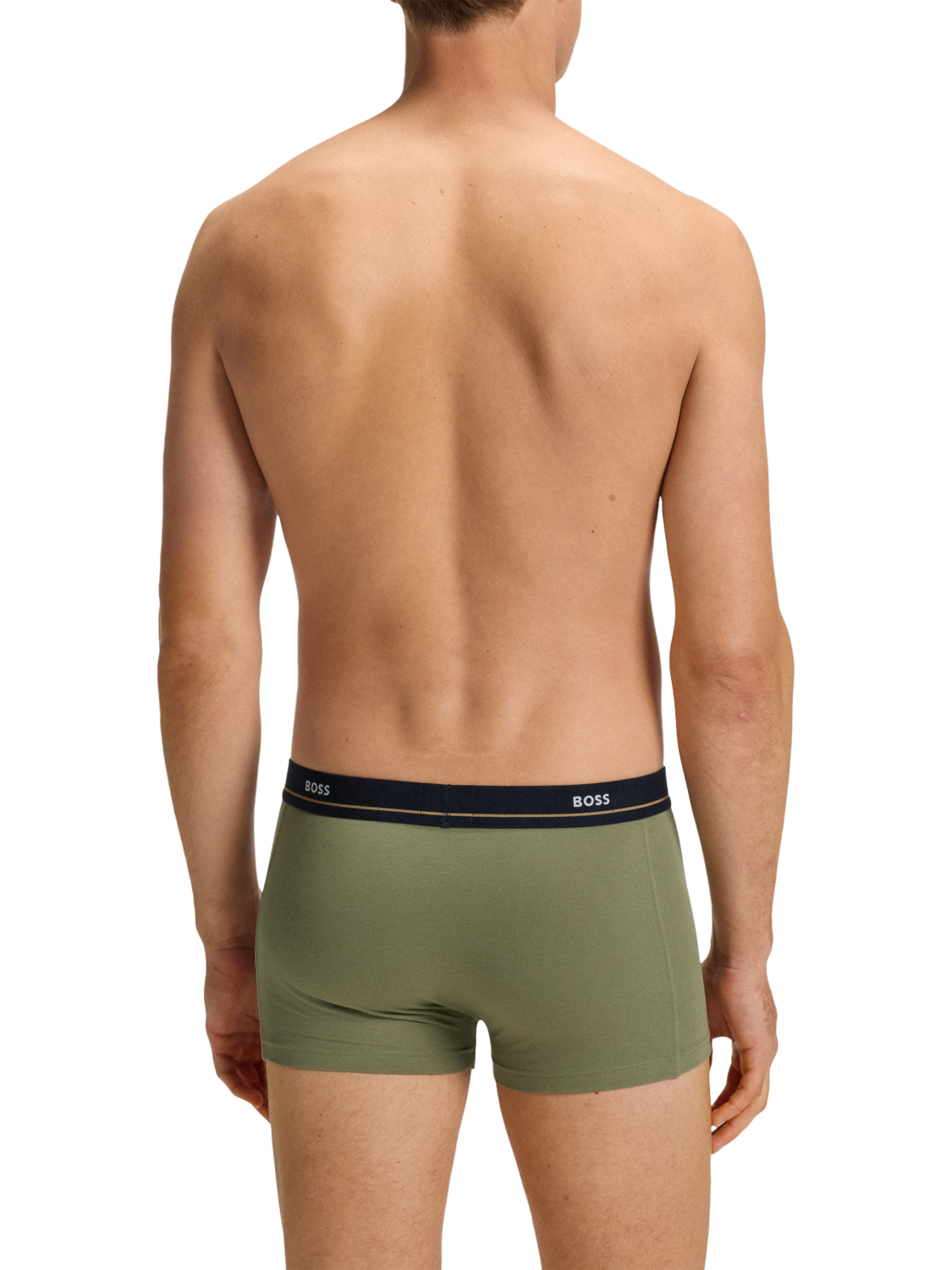 Product image 3 of 7, which shows HUGO BOSS BOSS Cotton Blend Trunks, Pack of 5, Green/Multi, L