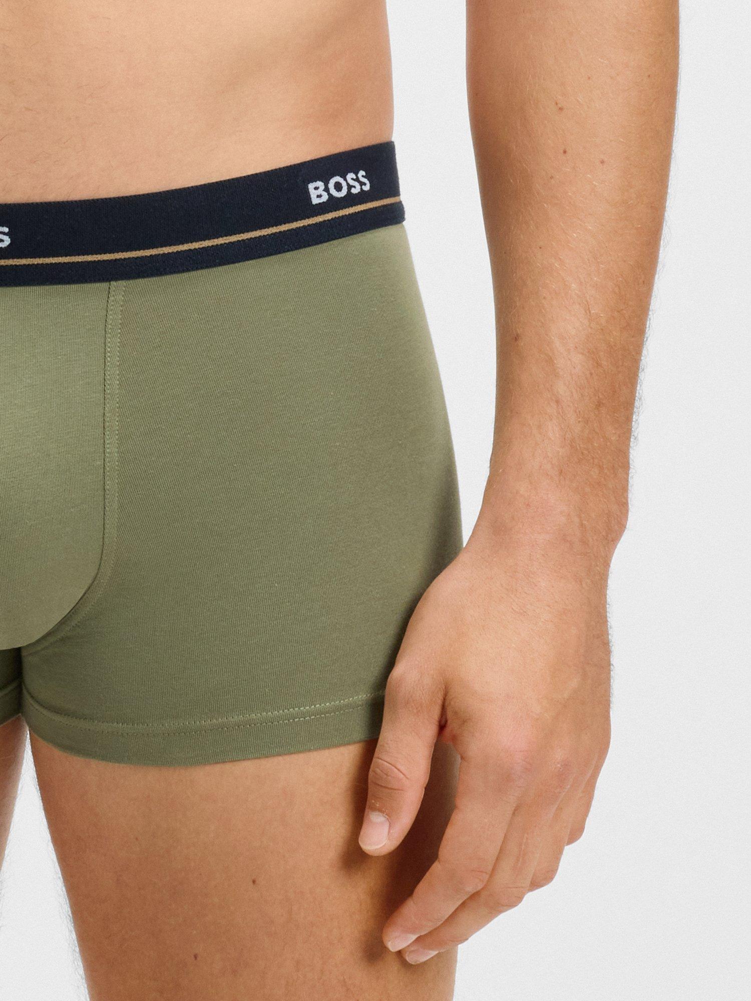 Product image 7 of 7, which shows HUGO BOSS BOSS Cotton Blend Trunks, Pack of 5, Green/Multi, L