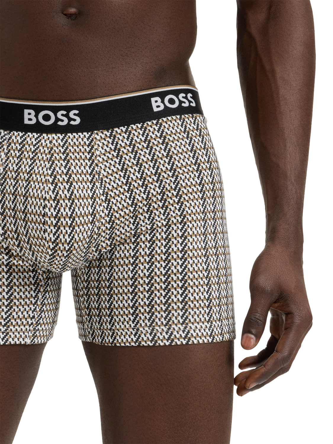 Product image 6 of 7, which shows BOSS Stretch Cotton Boxer Briefs, Pack of 3, Multi, M