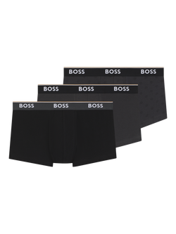 HUGO BOSS BOSS Cotton Blend Trunks, Pack of 3, Black