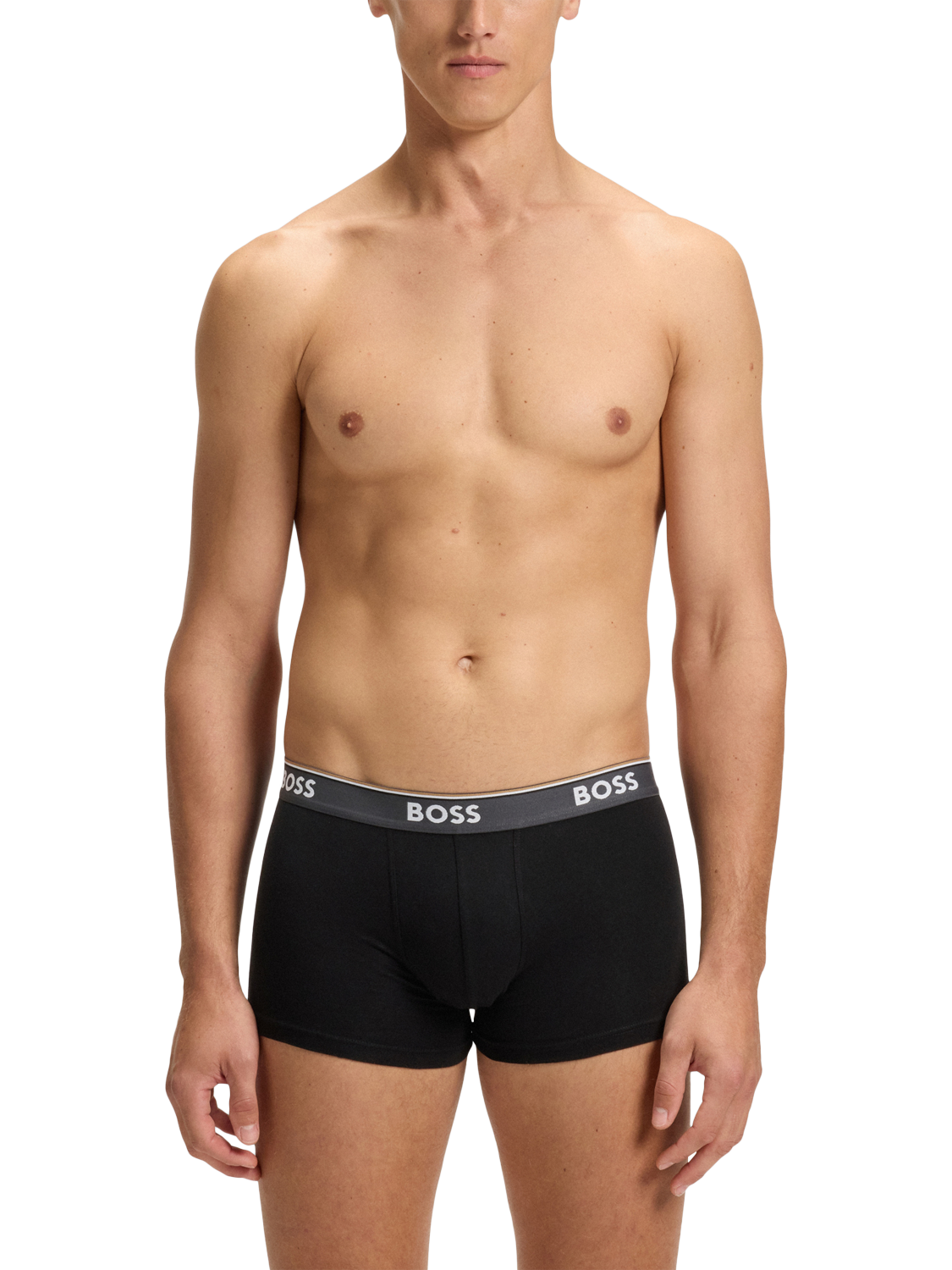 Product image 2 of 6, which shows HUGO BOSS BOSS Cotton Blend Trunks, Pack of 3, Black, L