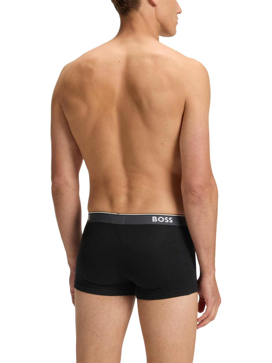 Product image 3 of 6, which shows HUGO BOSS BOSS Cotton Blend Trunks, Pack of 3, Black, L