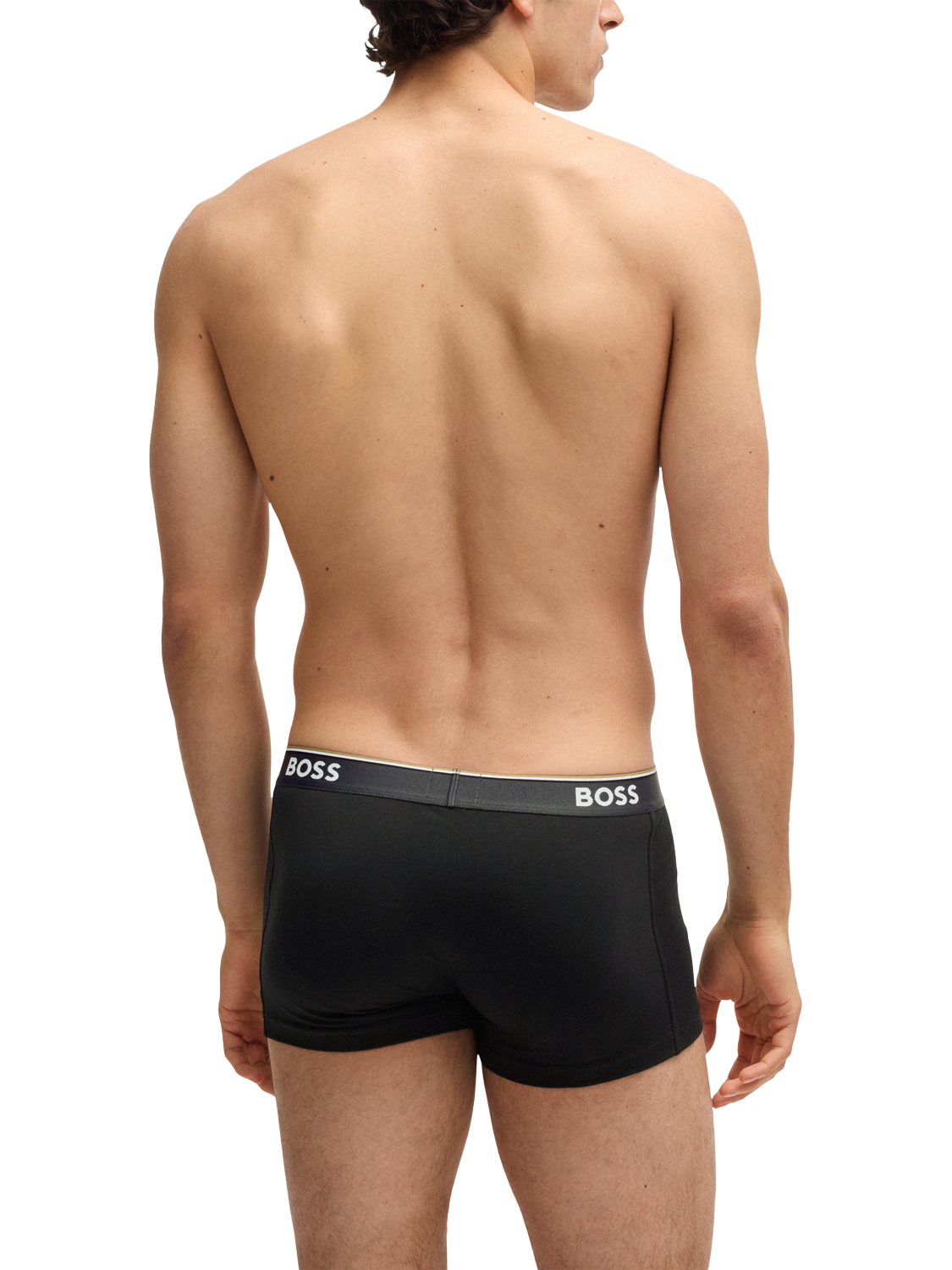 Product image 3 of 7, which shows HUGO BOSS BOSS Cotton Blend Trunks, Pack of 3, Black/Multi, M