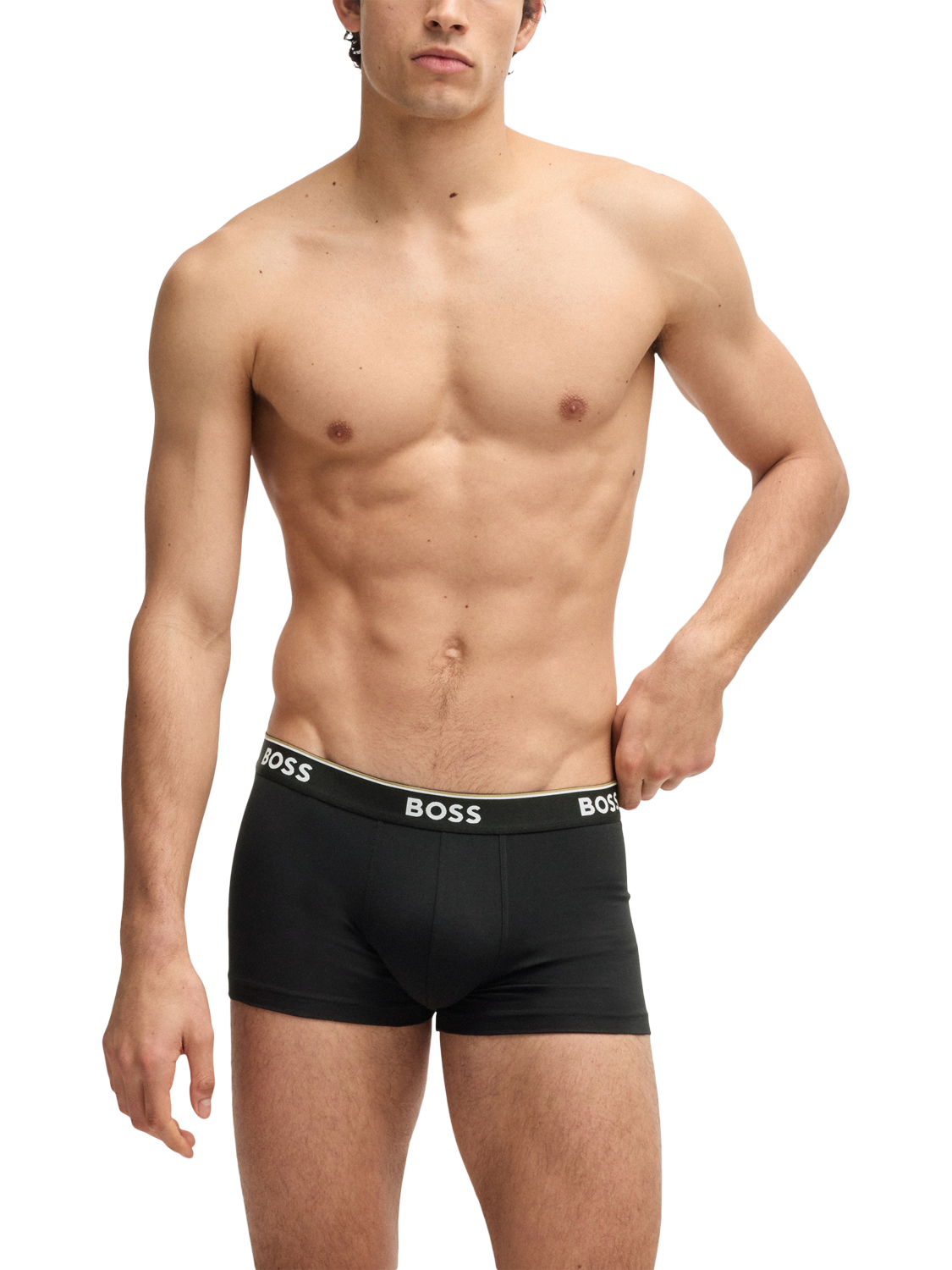 Product image 5 of 7, which shows HUGO BOSS BOSS Cotton Blend Trunks, Pack of 3, Black/Multi, M