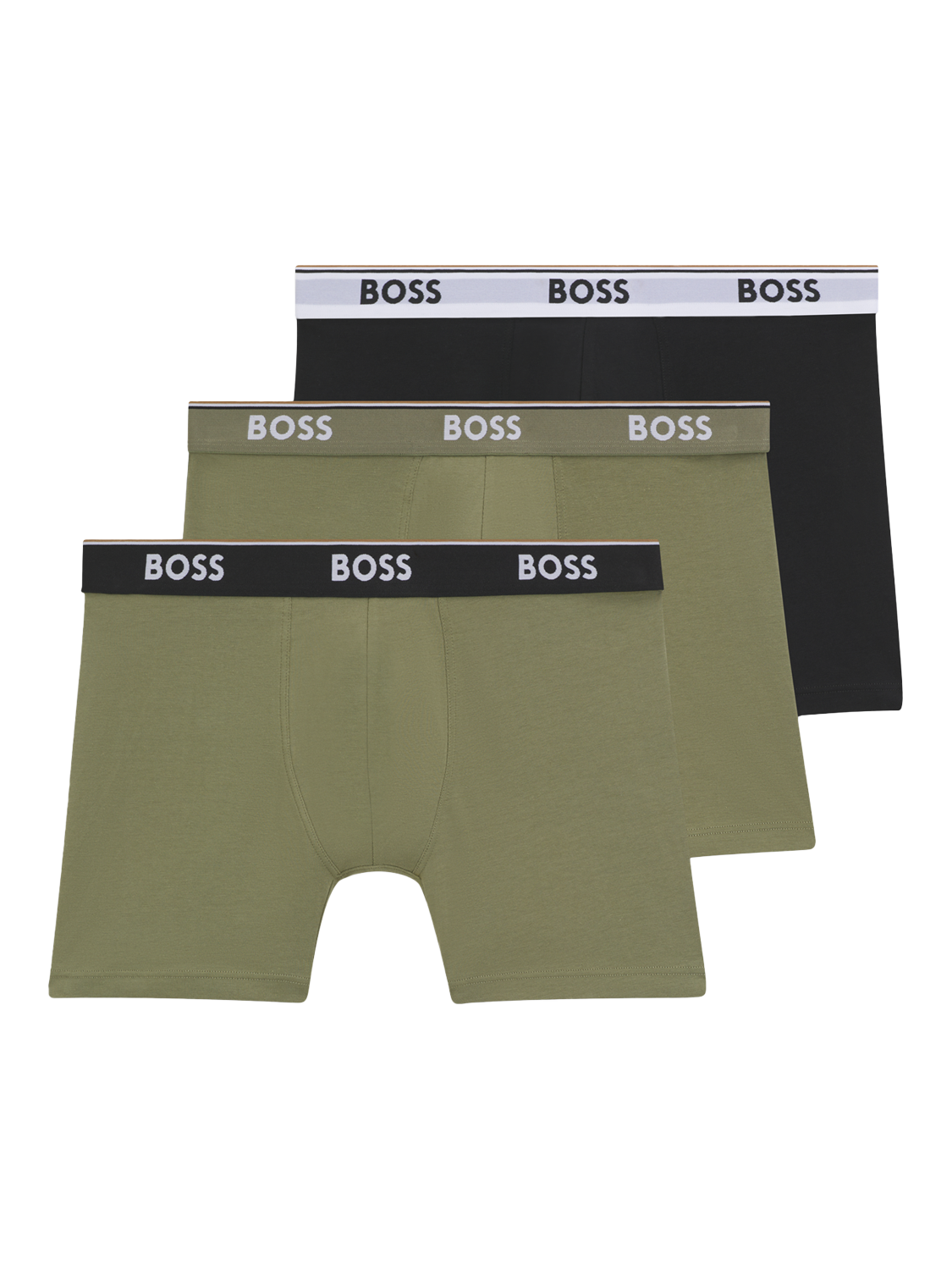 Product image 1 of 6, which shows BOSS Stretch Cotton Boxer Briefs, Pack of 3, Multi, XXL