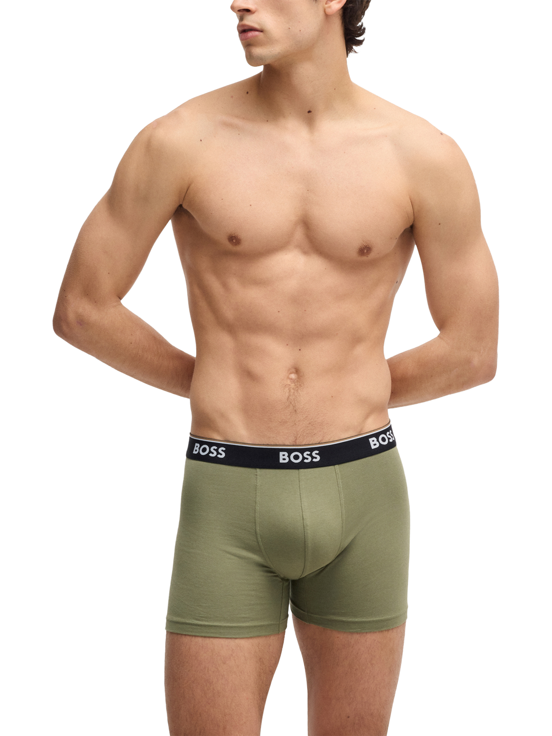 Product image 2 of 6, which shows BOSS Stretch Cotton Boxer Briefs, Pack of 3, Multi, XXL