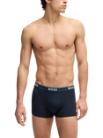 HUGO BOSS BOSS Logo Cotton Blend Trunks, Pack of 3