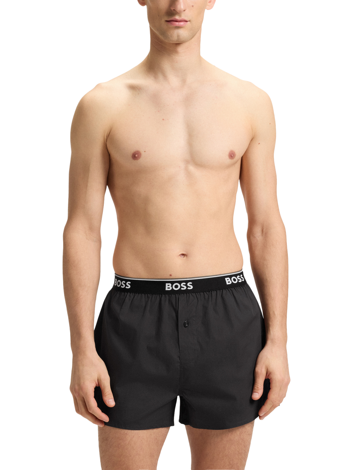 Product image 2 of 6, which shows BOSS Cotton Boxer Shorts, Pack of 2, Light Grey/Multi, S