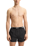 BOSS Cotton Boxer Shorts, Pack of 2, Light Grey/Multi