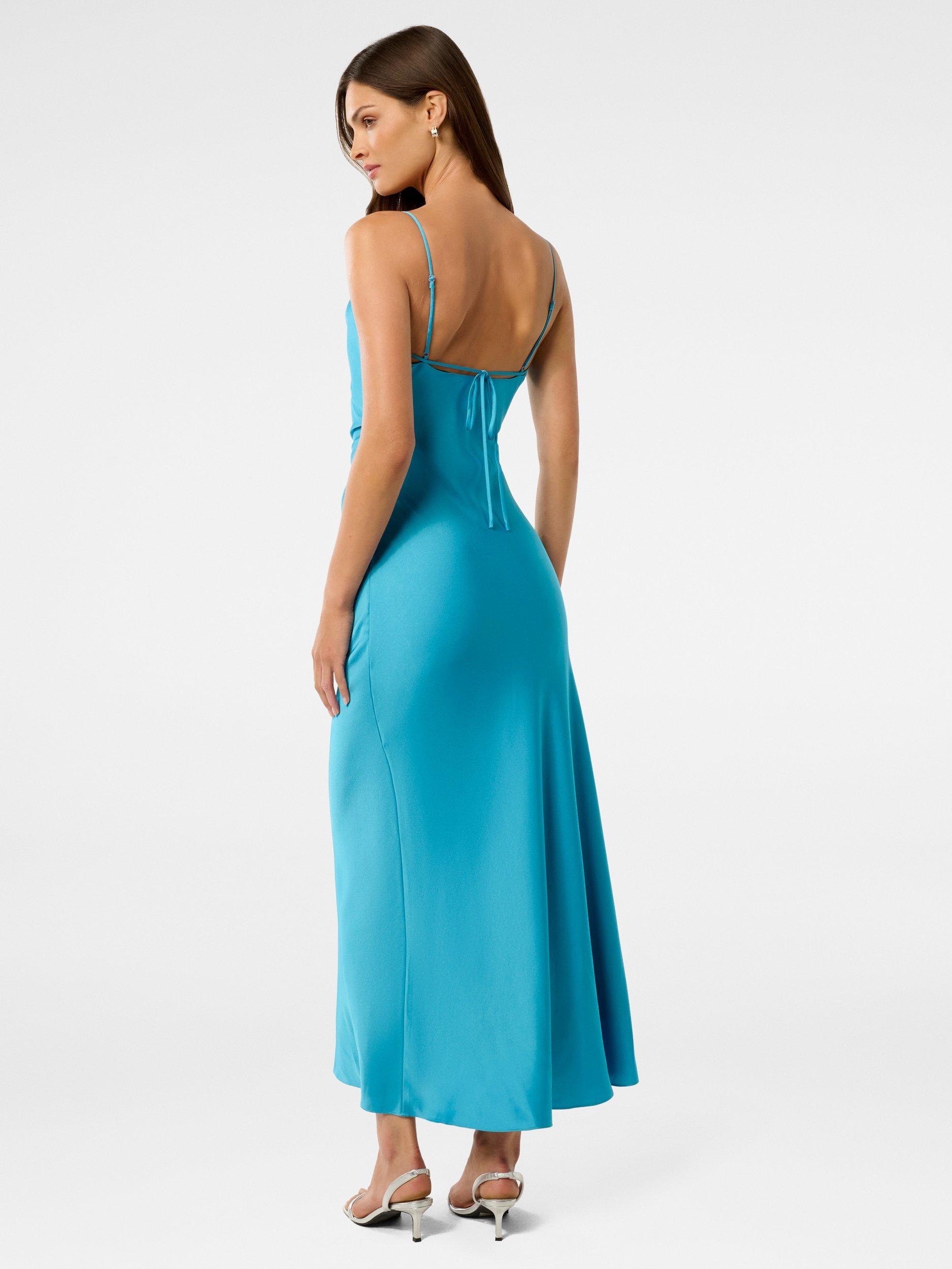 Product image 2 of 5, which shows Forever New Mia Satin Maxi Dress, Horizon Blue, 4