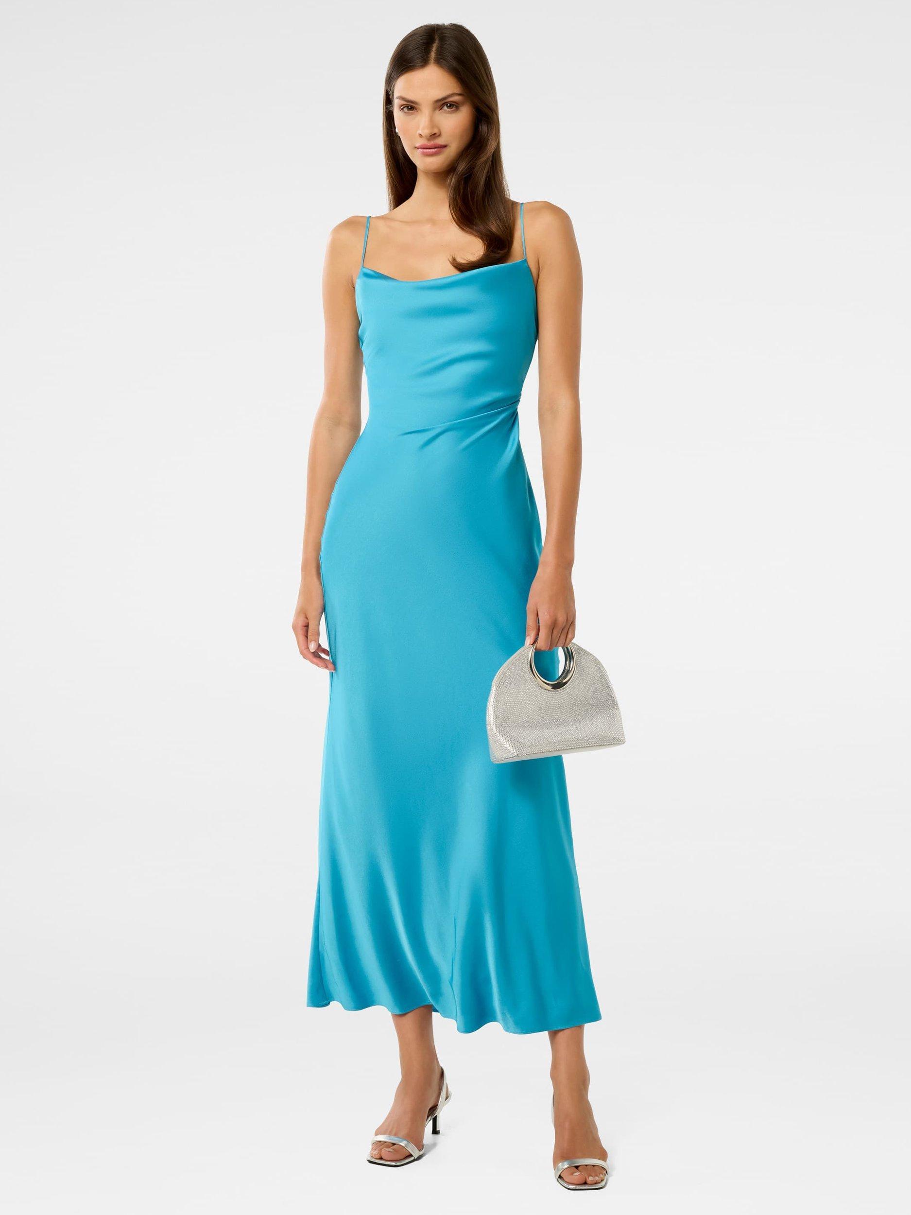 Product image 5 of 5, which shows Forever New Mia Satin Maxi Dress, Horizon Blue, 4