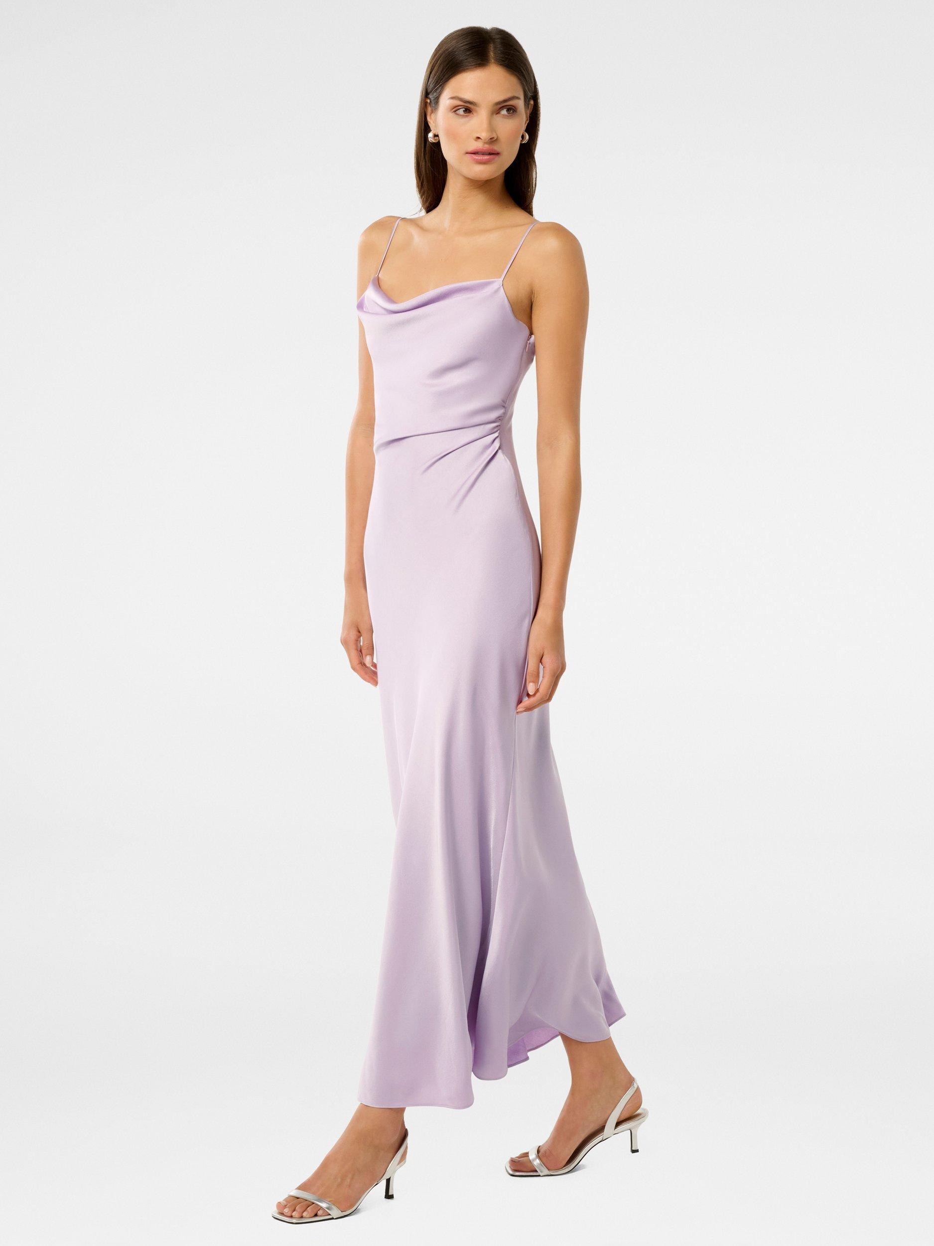 Product image 3 of 5, which shows Forever New Mia Satin Maxi Dress, Lavender Fog, 4