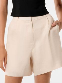 Forever New Lucinda High Rise Linen Bermuda Shorts, Neutral