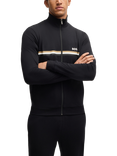 BOSS Logo Lounge Zip-Up Top & Joggers Set, Black