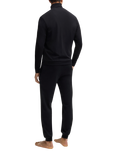 BOSS Logo Lounge Zip-Up Top & Joggers Set, Black