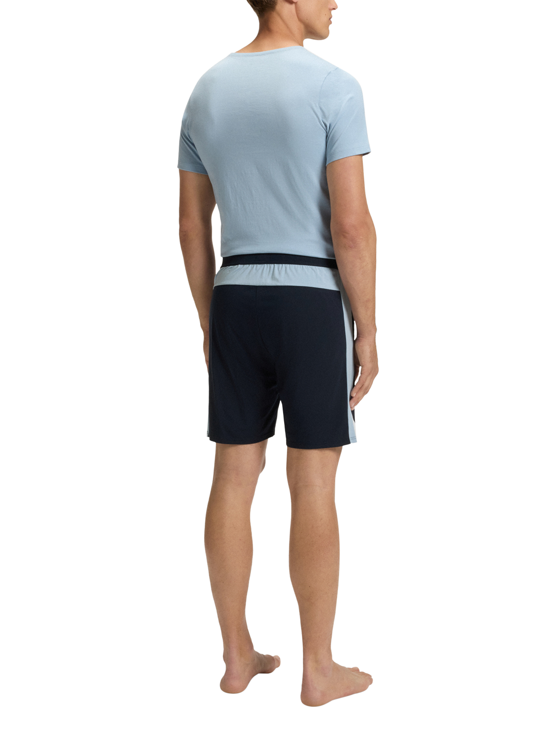 Product image 2 of 6, which shows HUGO BOSS BOSS Drawstring Cotton Blend Shorts, Dark Blue, M