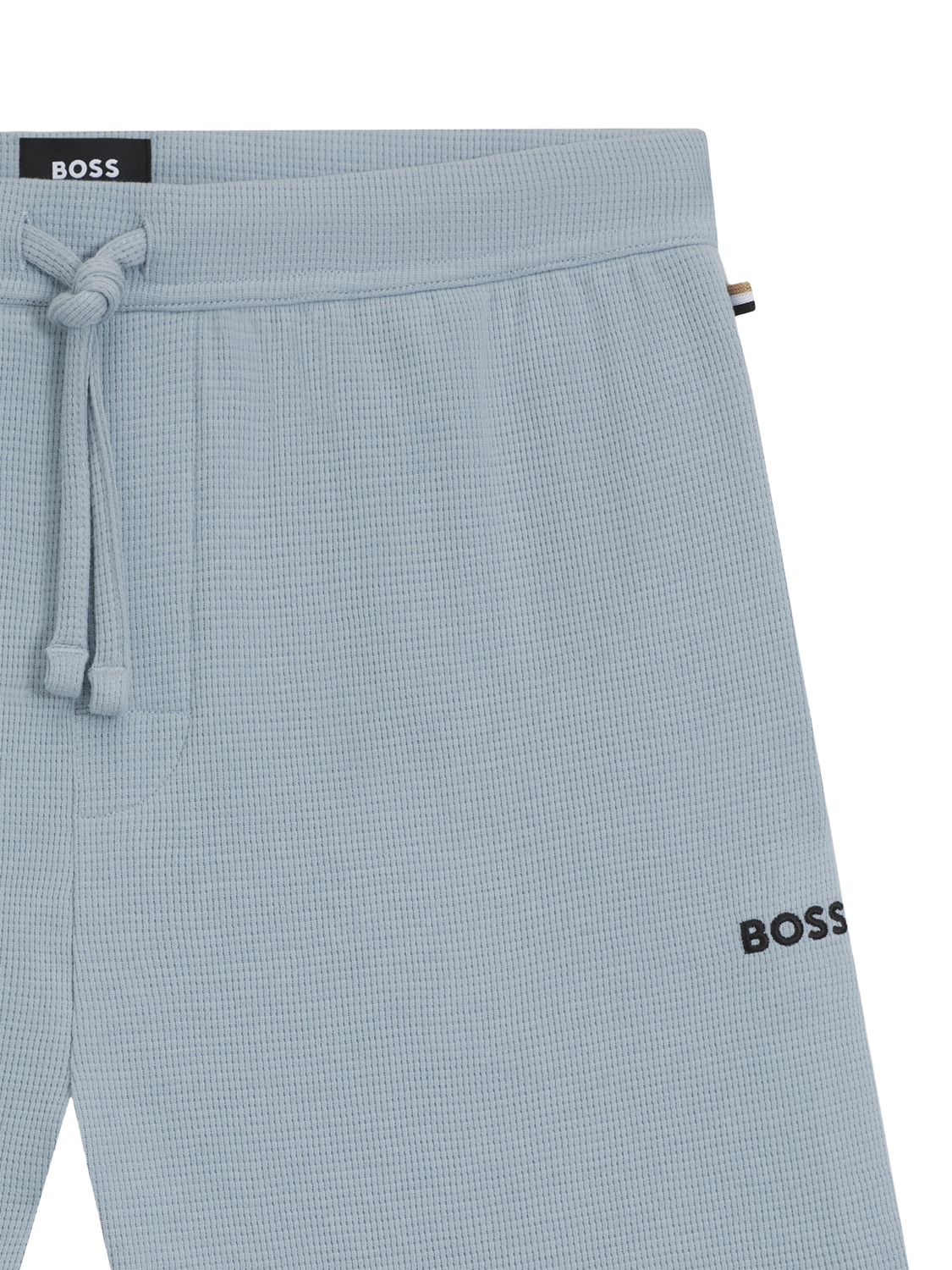 Product image 5 of 5, which shows HUGO BOSS BOSS Drawstring Cotton Blend Pyjama Shorts, Open Blue, L