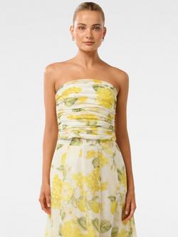 Forever New Laia Strapless Top, Limone Floral Co-ord