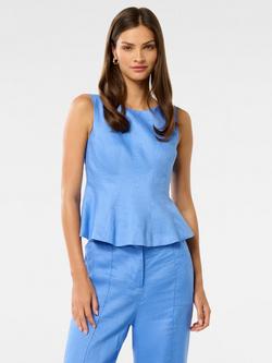 Forever New Penny Linen Top, Blue Lake Co-ord