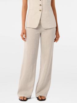 Forever New Martha Linen Trousers, Natural Suit