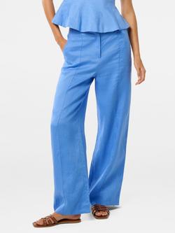 Forever New Penny Linen Trousers, Blue Lake Co-ord
