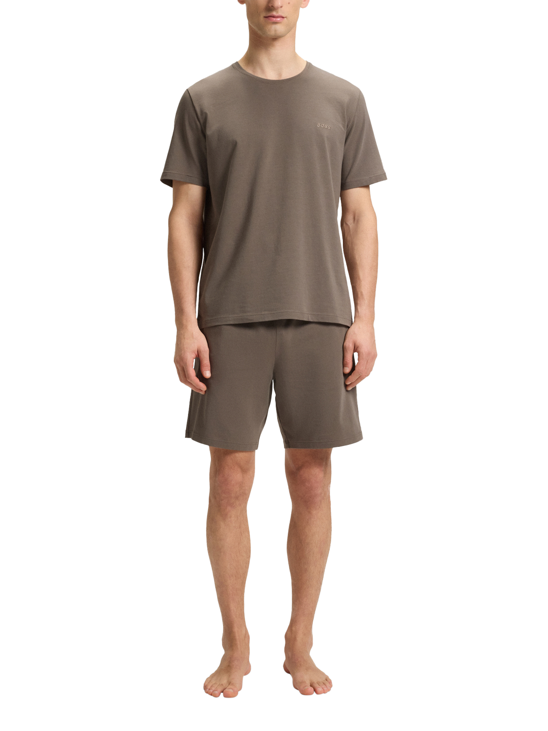 Product image 3 of 5, which shows HUGO BOSS BOSS Logo Cotton Blend T-Shirt, Medium Brown, M