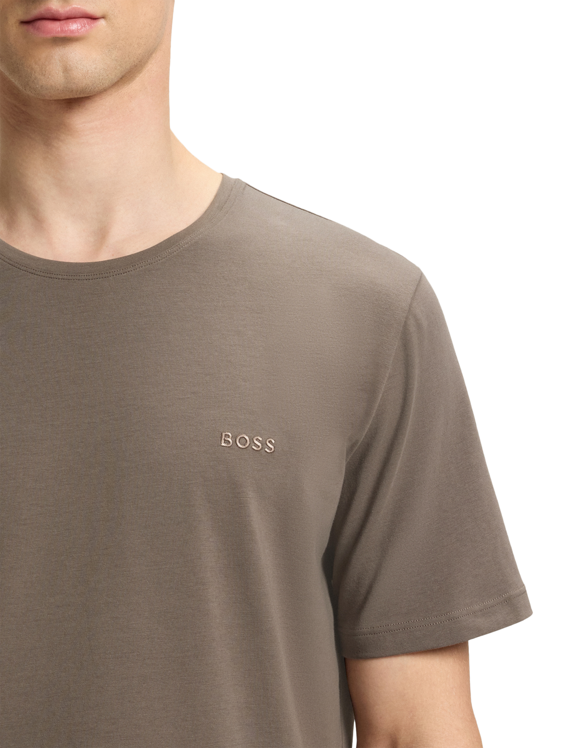 Product image 5 of 5, which shows HUGO BOSS BOSS Logo Cotton Blend T-Shirt, Medium Brown, M