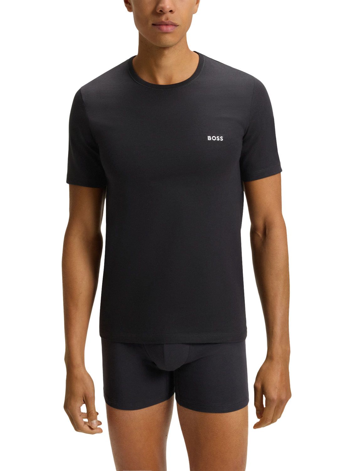 Product image 2 of 5, which shows BOSS Embroidered Logo Cotton Short Sleeve T-Shirt, Pack of 3, Multi, L