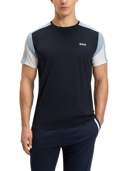 HUGO BOSS BOSS Balance Cotton Blend Pyjama Top, Dark Blue, Dark Blue