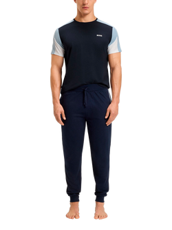 HUGO BOSS BOSS Balance Cotton Blend Pyjama Top, Dark Blue - view 2, Dark Blue