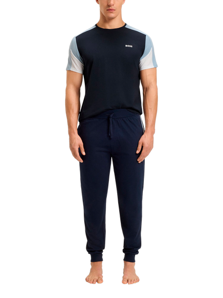 HUGO BOSS BOSS Balance Cotton Blend Pyjama Top, Dark Blue - view 2, Dark Blue
