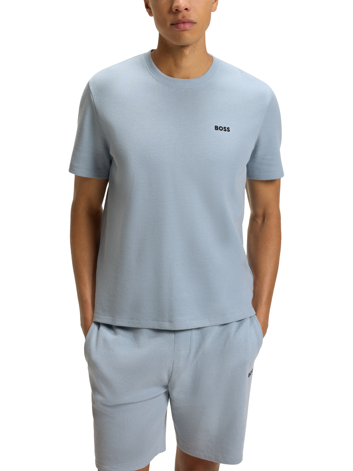 Product image 1 of 5, which shows HUGO BOSS BOSS Logo Cotton Blend T-Shirt, Blue, M