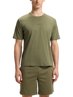 BOSS Relax Logo Short Pyjama Set, Mid Green, Mid Green